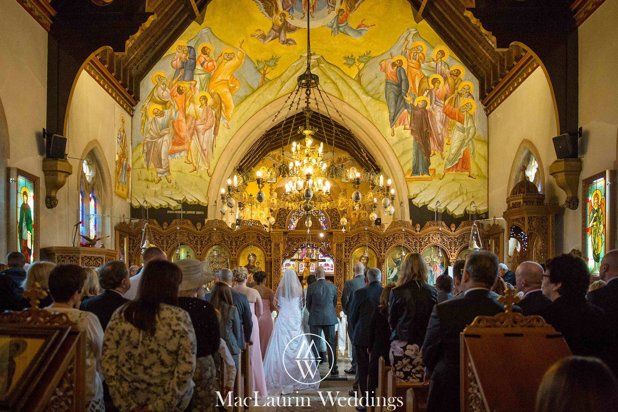 a traditional greek wedding london interior of the church during ceremony at a traditional greek wedding london