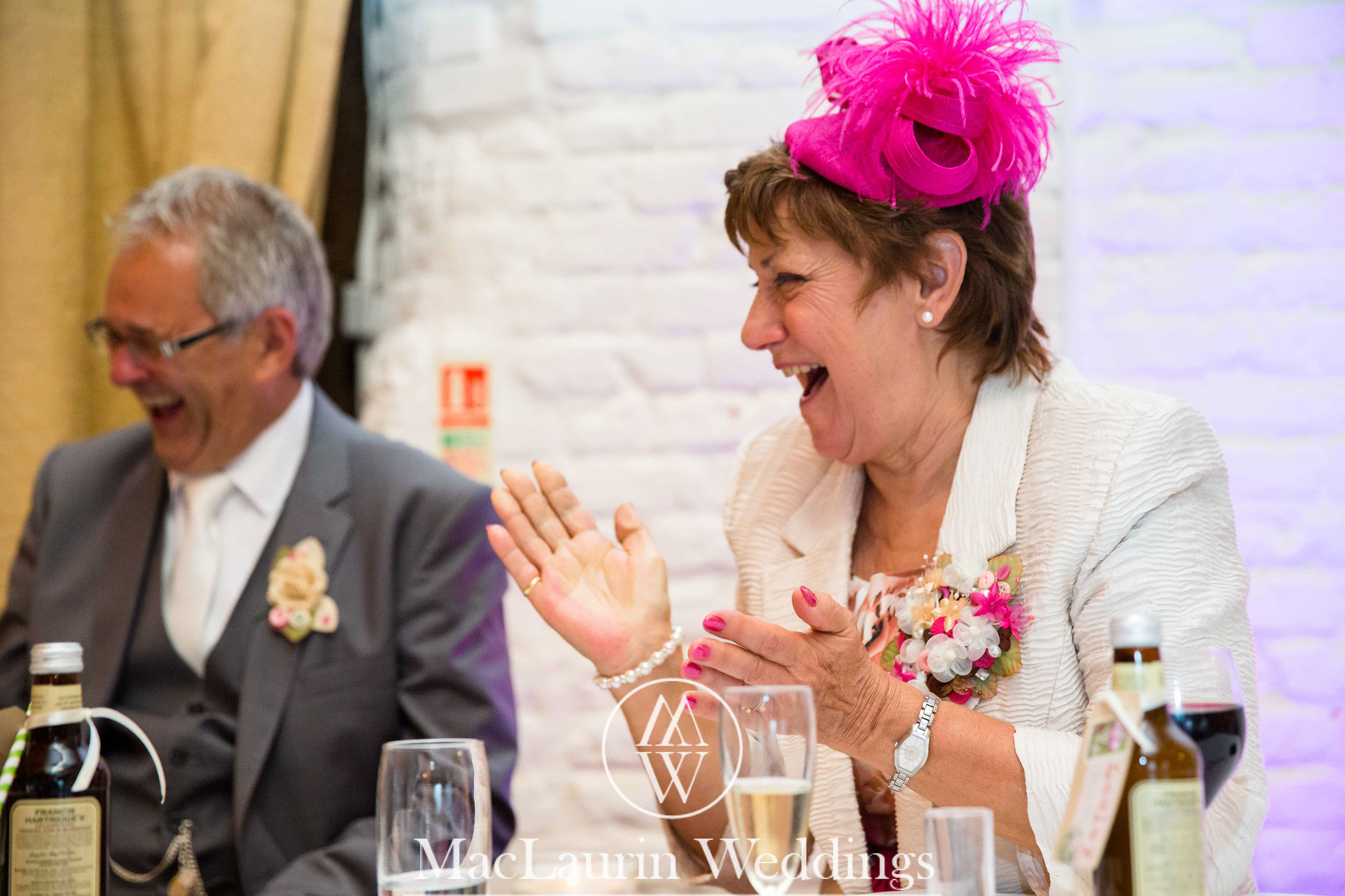 wedding hat and lovely smile, scotland wedding hat and guest with lovely smile, scotland