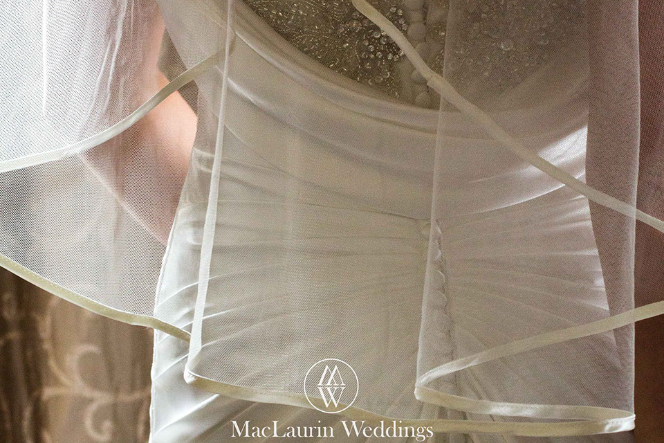 close up of brides dress a detail photograph of a brides dress