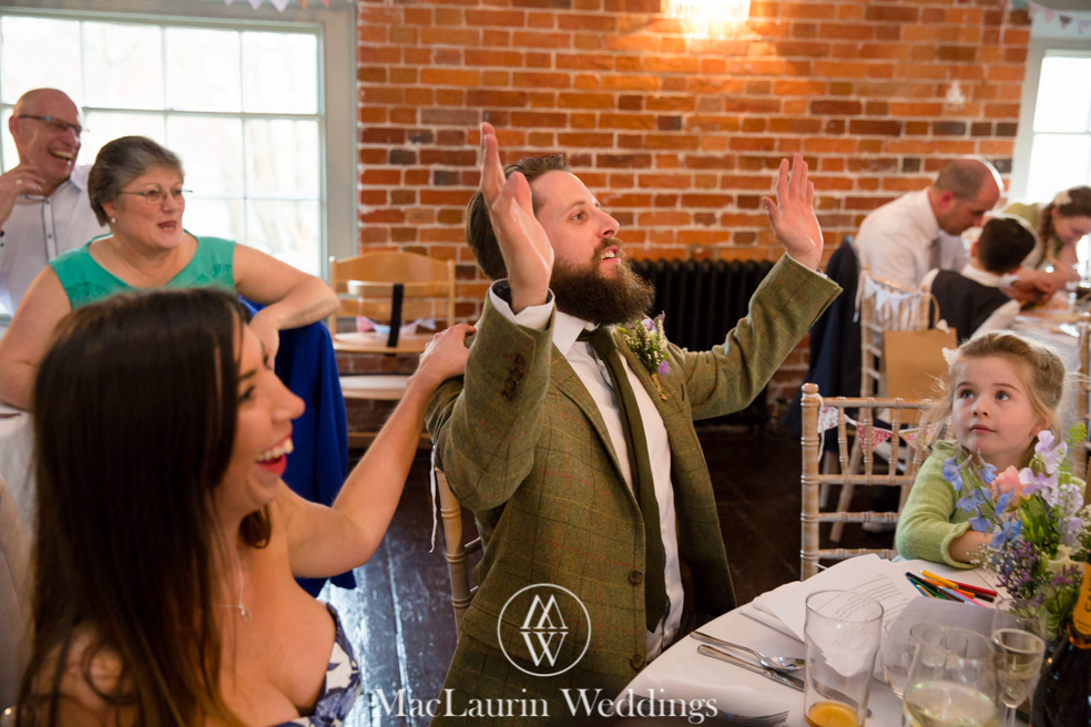 wedding hat and lovely smile, scotland wedding hat and guest with lovely smile, scotland
